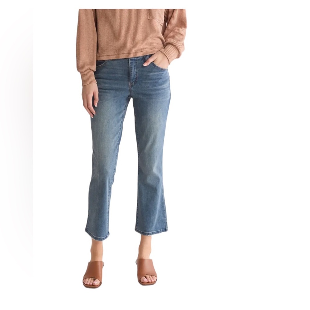 Democracy Light Artisanal Blue #521 Luxe High Rise Cropped Itty Bitty Flare Jean